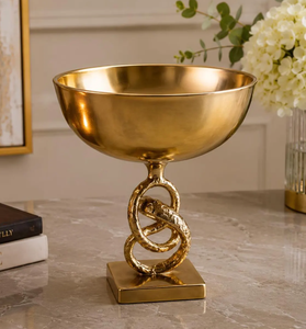 High-<b>end</b> decorative Aluminium casted metal fruit bowl with premium design suitable for modern and classic home decor - Product Image 1