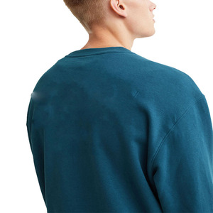 Sweat-shirts à capuche en coton épais, pull-over décontracté pour hommes, coupe oversize, col rond côtelé, couleur unie, logo personnalisé - Product Image 4