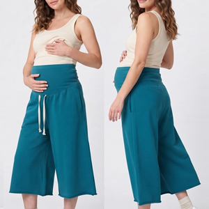 450gsm Cotton Fleece Nursing Sweat <b>Shorts</b> Women Pregnancy Maternity Sweat <b>Shorts</b> <b>Ladies</b> High Quality Maternity Sweat <b>Long</b> <b>Shorts</b> - Product Image 1