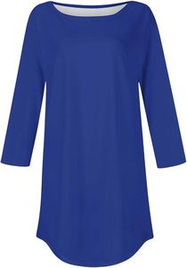 Camiseta ligera para mujer, lisa, adelgazante, de manga 3/4, elegante, para uso diario, al aire libre, primavera y otoño - Product Image 2