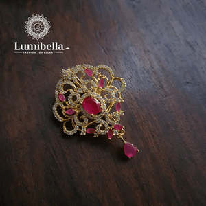 Fine Brooch Zircon Saree Pin - Product Image 1