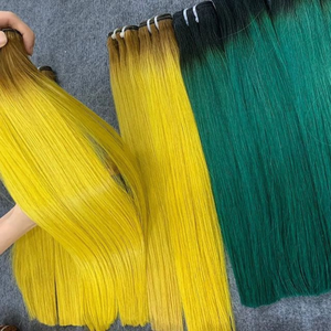 Tendance chaude Couleur Super Double Raw Droite Machine Trame Ombre Blonde Avec Des Racines Sombres Blond Clair Cheveux Bundle Échantillon Gratuit Pas Cher! - Product Image 4