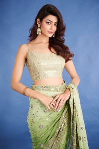 NEW BOLLYWOOD INDIAN PAKISTANI STYLE FANCY LEHENGHA CUM SAREE SEQUENCE EMBROIDERED WORK CHOLI Lightweight Soft Georgette Heavy - Product Image 3