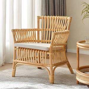Bohemian Design Cushion <b>Sofa</b> and Couch Set Rattan Armchair With Pillow Interior Exterior Furnishings - Product Image 1