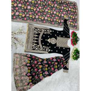 Top de fiesta hermosa para mujer Plazzo Dupatta con estampado digital - Product Image 4