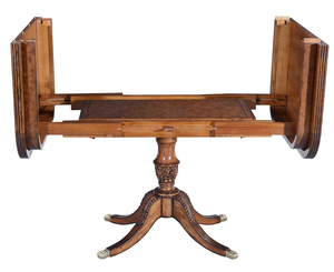 Table à manger extensible à piétement unique en chêne Burr - Product Image 5