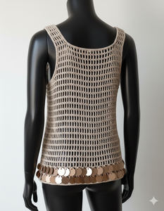 Ehri OEM Débardeurs de luxe sans manches pour femmes en laine au crochet faits à la main, respirants, écologiques, durables, à sequins, style streetwear - Product Image 2