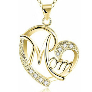 Colgante de oro amarillo de 14 quilates con forma de corazón y diamante redondo auténtico para mamá, sin cadena |   Elegante Diseño de Joyería Fina, Regalo para Mujer - Product Image 4