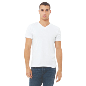 Camiseta de Cuello en V para Hombre, Color Sólido, Manga Corta, Unisex, Algodón Grueso, Lisa, Personalizable - Product Image 1