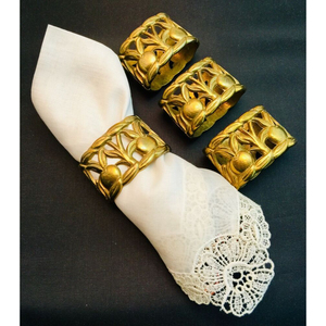 Anneaux de serviette en laiton en gros, porte-serviettes métalliques en forme de baril, boucles de décoration de table rondes en or antique en vrac - Product Image 6
