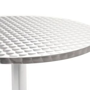 Petite table de jardin légère en aluminium argenté, mobilier d'extérieur en acier inoxydable - Product Image 2