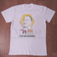 Toptan promosyon ucuz pamuk karışık kumaş düz toplu beyaz başkanlık seçim kampanyası $1.00 yuvarlak boyun boş t shirt