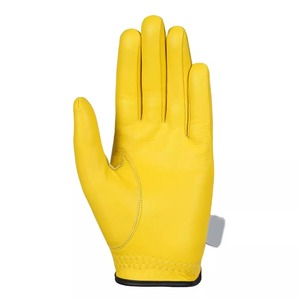 Gants de golf jaunes en cuir véritable, respirants, avec fermeture auto-agrippante, unisexes, pour le sport - Product Image 4