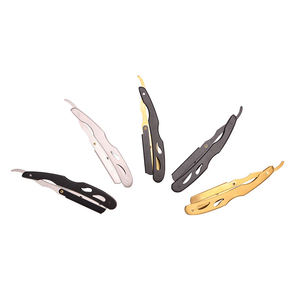 Maquinilla de Afeitar de Una Sola Hoja, Hoja de Acero Inoxidable, Mango de Plástico, Herramienta para Afeitar la Cara, Uso Profesional, Colores Negro, Plateado y Dorado - Product Image 1