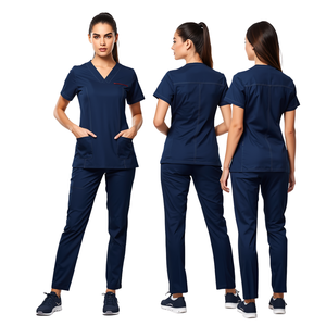Top Quality Women's Navy Blue Nursing <b>Scrub</b> Set Professional Medical Uniform Apparel - Product Image 2