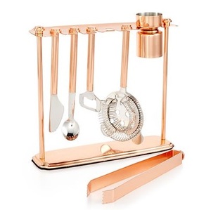 Juego de Bar de Lujo en Dorado - Kit de Coctelería de Acero Inoxidable 304 con Coctelera, Accesorios, Mortero de Madera y Soporte Organizador - Product Image 3