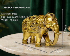 Idole en laiton pur Jaipur Metals en forme de trompe d'éléphant, 100 % laiton, faite à la main, art moderne, Murti d'éléphant traditionnel, décoration de maison, cadeau - Product Image 2