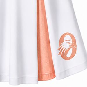 Ensemble uniforme de cheerleading sans manches sublimé pêche clair, haut et jupe pour équipe sportive, tenue de sport pour entraînement, performance et compétition - Product Image 5