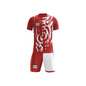 เสื้อฟุตบอลผู้ใหญ่แบบสั่งทำพิเศษ ชื่อทีมสั่งทำได้ ชุดยูนิฟอร์มแบบซับลิเมชั่น โพลีเอสเตอร์ 100% ระบายอากาศได้ดี น้ำหนักเบา แขนสั้น - Product Image 1