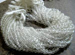Cuentas facetadas de cuarzo hidrofílico opalescente místico blanco, forma rondelle, 3 mm, hebra de 13 pulgadas de largo - Product Image 3