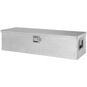 Heavy-Duty Aluminum Truck Bed Tool Box with Diamond <b>Plate</b> <b>Side</b> Handle Lock Keys Storage Chest Box with Organizational Features - Product Image 3