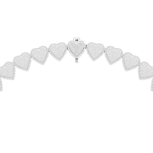 Diamond Heart Link <b>Necklace</b> 10.11CT Lab Grown IGI Certified 14K Gold Heart Halo Luxury <b>Statement</b> Jewelry Wholesale OEM ODM - Product Image 2