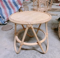 Meilleure vente Table basse en bambou rotin naturel de haute qualité Design rond moderne pour la vie à la maison Fonctionnalité imbriquée Direct Vietnam