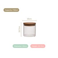 Ensemble de bocaux de conservation en verre borosilicate en gros avec couvercles hermétiques en bambou – Contenants alimentaires transparents en vrac pour l'organisation de la cuisine