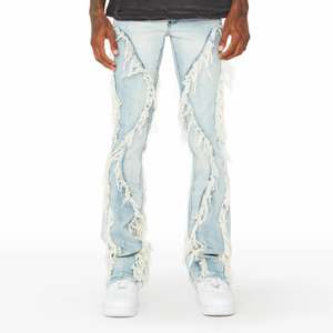 Jeans décontractés confortables à jambe droite, élégants, de haute qualité pour hommes, vente en gros, coupe slim, sur mesure, extensibles, de créateur - Product Image 1