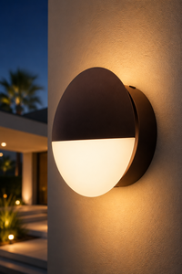 Applique murale moderne minimaliste en métal avec abat-jour en forme de plat LED 6W 3000K blanc chaud alimentée par courant alternatif pour intérieur/extérieur - Product Image 2