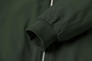 Blouson bomber vert olive pour homme, fermeture éclair, col montant, coupe décontractée, vêtement d'automne - Product Image 6