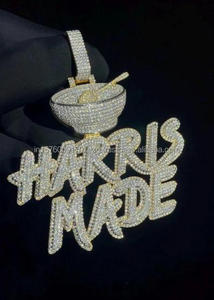 Luxury <b>Custom</b> <b>Name</b> <b>Necklace</b> Moissanite Diamond Pendant Hip Hop Streetwear Jewelry For Men - Product Image 5