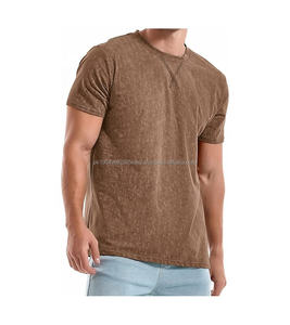 Camisetas de Manga Corta Vintage de Algodón 100% de Alta Venta al por Mayor, Camiseta con Logotipo Estampado, Camiseta Extra Grande para Hombre con Lavado Ácido - Product Image 1