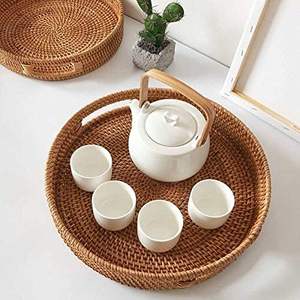 Nouveau design 2026 – Panier de rangement en rotin vietnamien de haute qualité, plateau à collations tressé à la main pour organiser votre espace, décor de table, organisation optimisée - Product Image 4