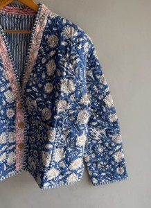 Chaqueta Acolchada para Mujer, Estampado Floral, Algodón, Manga Larga, Estilo Otoñal, Cierre de Botones, Largo Regular, Tejido de Tela, Regalo para Ella - Product Image 3