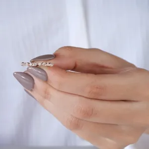 Minimalist womens jewelry elegant <b>thin</b> <b>ring</b> for engagement wedding daily wear gifting Rose gold diamond band <b>ring</b> - Product Image 4