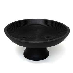 Cuenco de Pedestal hecho a mano de madera de Acacia Natural personalizado para uso en fiestas, cuenco de lujo moderno ecológico para servir ensaladas, venta al por mayor - Product Image 2