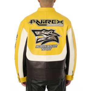 Veste en cuir Avirex de haute qualité, broderie streetwear, cuir de vache véritable, vestes Avirex pour hommes pour l'hiver - Product Image 6