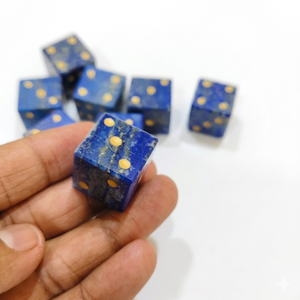 Stone Lapis lazuli D6 <b>Dice</b> Cube Natural Gemstone Crystal Stone D6 <b>Dice</b> Engraved Stone Custom <b>Dice</b> <b>Sets</b> - Product Image 3