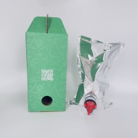 Sac en boîte de 1L, imprimé sur mesure, avec poche intérieure en aluminium, robinet papillon, poignée portable, pour café, jus, vin