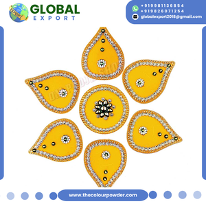 Juego de Rangoli Acrílico al Por Mayor con Patrón Floral Colorido, Piedras e Hilos, Rangoli Reutilizable para Decoración del Hogar, Templos y Bodas - Product Image 2