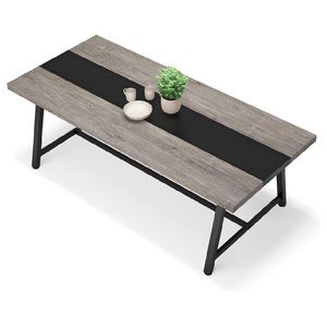 Mesa de Comedor Sólida Ovalada, Muebles de Comedor con Patrón Rectangular Hechos de Piedra Sinterizada, Material de Mármol - Product Image 6