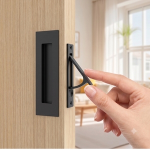 Matte Black Pocket <b>Door</b> Pull <b>Flush</b> Edge <b>Handle</b> Hardware Slide EDGE Pull for Interior Sliding <b>Doors</b> - Product Image 4