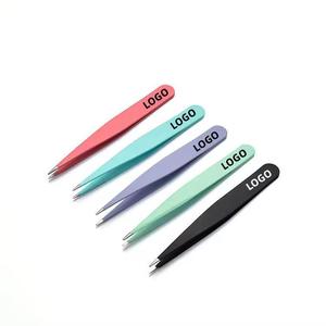 Juego de Pinzas para Pestañas de Acero Inoxidable de Precisión, Punta Suave, 5 Colores, para Herramientas de Extensión de Pestañas - Product Image 4