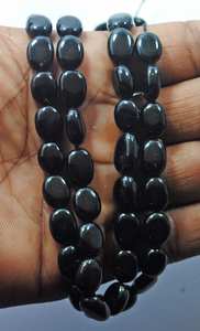 ลูกปัดสปิเนลสีดำธรรมชาติทรงรีเรียบ ลูกปัดพลอยหลวมสำหรับทำเครื่องประดับแฮนด์เมด ขายส่ง - Product Image 4