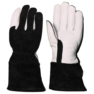 OEM ODM <b>Long</b> Cuff Full Finger Work Hand Wear Reinforced Thumb Palm Custom Size Industrial <b>Gloves</b> Yellow <b>Leather</b> Welding <b>Gloves</b> - Product Image 3