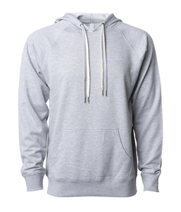Sweat-shirt à capuche gris uni pour homme avec logo personnalisé, vente en gros, modèle lourd à manches raglan - Product Image 1