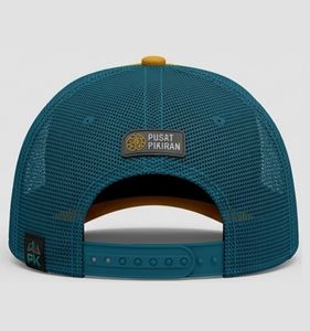 Casquette Trucker en Maille Jaune et Bleue, Réglable, Unisexe, 6 Panneaux, Style Décontracté, Logo en Caoutchouc en Relief sur le Panneau Avant, Idéale pour l'Extérieur - Product Image 2