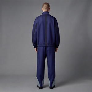 Conjunto de Chándal Personalizado OEM Streetwear con Rayas en Contraste para Hombre, Chaqueta Cortavientos Oversize con Cremallera Completa, Fabricante - Product Image 6
