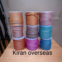 Bolo Cord en cuir multicolore en cuir de vachette lisse, fait à la main, essentiel pour les bijoux de mode Tailles 1mm - 4mm